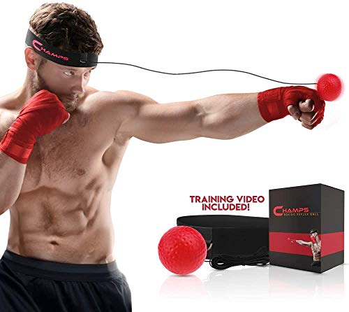 Champs MMA Boxing Reflex Ball - Boxing Equipment Fight Speed, Boxing Gear Punching Ball Great for Reaction Speed and Hand Eye Coordination Training Reflex Bag Alternative