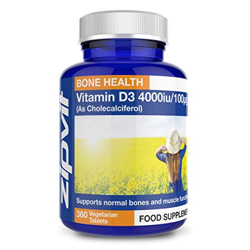 Vitamin D 4000iu 360 Micro Tablets. Vegetarian Society Approved. 12 Months Supply. Vitamin D3 Supports Bone Health and Your Immune System