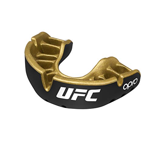 Opro Gold UFC Adult Mouthguard for MMA, Boxing, BJJ, and Other Combat Sports - 18 Month Dental Warranty (Black)