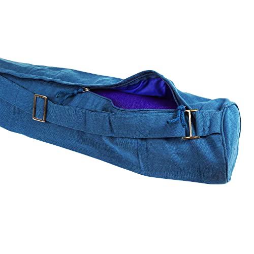 Yoga-Mad Yoga Mat Bag | Easy Access Full Zip Exercise Yoga Mat Carry Bag | Durable Jute/Cotton Outer, Waterproof Lining | Adjustable Shoulder Strap | 66.5cm x 14cm, Fits Most Mat Sizes