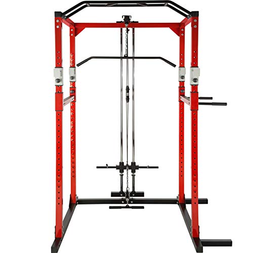 TecTake Fitness Power Station | 2 solid safety bars | Double pull-up bar | Add-on dip bars