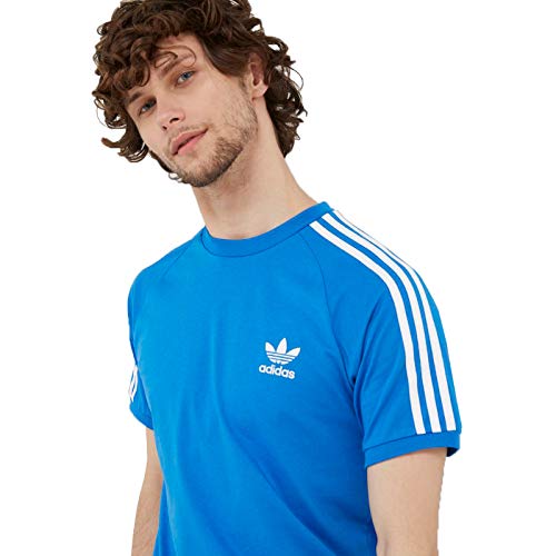 adidas Men's 3-Stripes T-Shirt, Bluebird, Medium