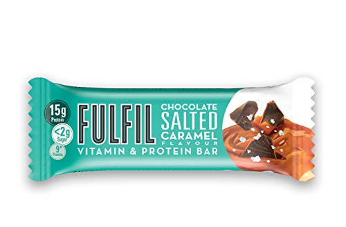 FULFIL Vitamin and Protein Snack-Size Bar (15 x 40g Bars) — Chocolate Salted Caramel Flavour — Low Sugar, 15g High Protein, 9 Vitamins