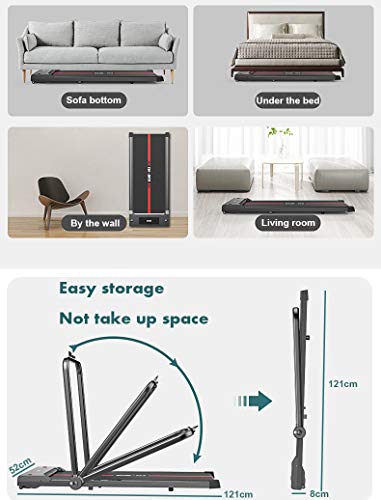 Electric Treadmill, Home Walking Machine, Easy To Fold, Space-Saving Design with LED Screen, Audio Speaker, Shock Absorption And Remote Control,Black