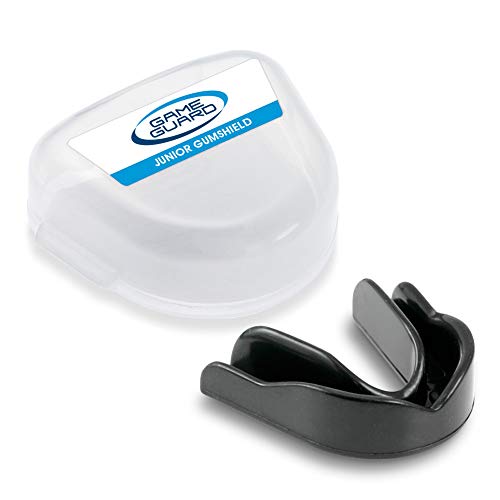 Game Guard Boil & Bite Mouth Guard/Gum Shield – Mouldable Mouthguard/gumshields - Adult/Senior - CE Approved, School Sports, Rugby, Hockey (BLACK)