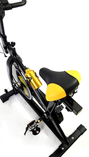 2020 New Sport Aerobic Exercise Bike Studio Indoor Training Fitness Cardio Bike Cycling Home Fitness Gym LED Monitor (FREE WATER BOTTLE INCLUDED) (BLACK/Yellow)