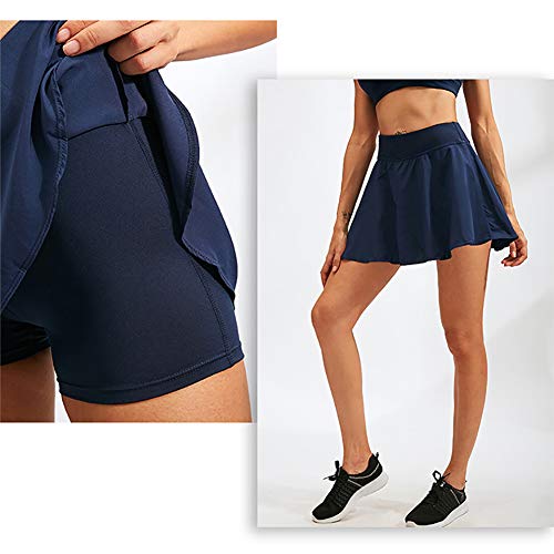 Dreneco Women Girls Skorts High Waist Tennis Skirt for Tennis, Golf, Sports, Yoga, Dance, Fitness