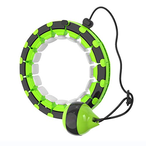 Azanaz Hula Hoop,20 knots Detachable Weighted Intelligent Hula Hoop Does Not Drop,Auto-Spinning 360°Massage For Thin Waist Weight Loss and Home Workout,green