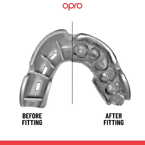 New OPRO Silver Level Adult and Youth Clear Sports Mouthguard, Gum Shield Featuring Revolutionary Fitting Technology for Hockey, Lacrosse, Rugby, MMA, Boxing, Contact and Combat Sports (Clear, Youth)