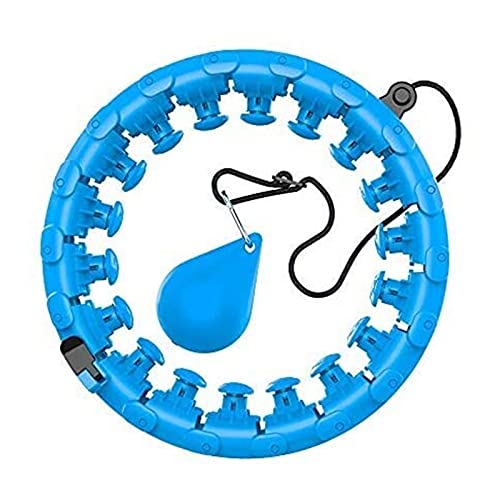 Fitness Hula Hoop, Detachable Smart Weighted Hula Hoop Massage with Smart Counter, Never Fall, Height Adjustable, Indoor Outdoor Exercise Kit, Slimming, for Adults and Children (Color : Blue)