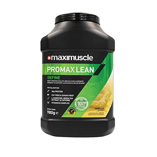 Maximuscle Promax Lean | Whey Protein Sports Supplement Powder for Lean Muscle Development | Vanilla, 980g - 28 Servings. - Gym Store