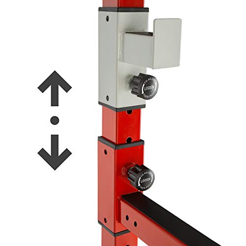 TecTake Fitness Power Station | 2 solid safety bars | Double pull-up bar | Add-on dip bars - different colours and models (Red Black | No. 402739)