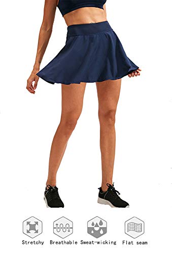 Dreneco Women Girls Skorts High Waist Tennis Skirt for Tennis, Golf, Sports, Yoga, Dance, Fitness