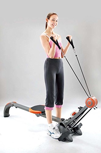 Body Sculpture BR3010 Rower and Gym | Adjustable Resistance | Built-in-Gym | Folds | Free DVD | Track Your Progress | More, Red / Black, One Size