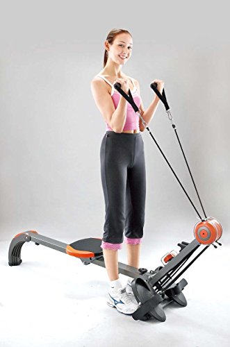 Body Sculpture BR3010 Rower and Gym | Adjustable Resistance | Built-in-Gym | Folds | Free DVD | Track Your Progress | More, Red / Black, One Size - Gym Store
