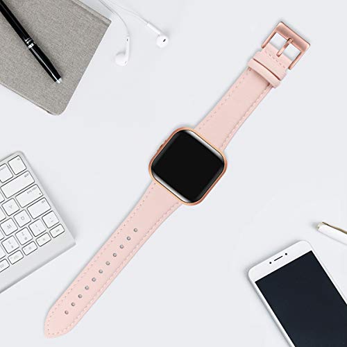 FENGLIN Compatible with Fitbit Versa 2 Strap/Fitbit Versa Strap,Adjustable Replacement Strap for Fitbit Versa 2/Fitbit Versa/Versa SE/Versa Lite(Pinksand/Rosegold)