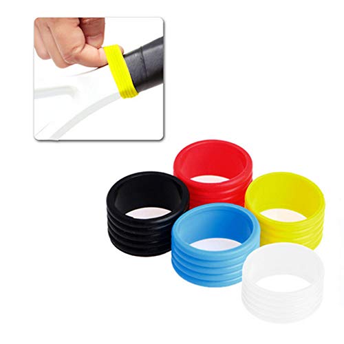 Rubber Grip Bands for Tennis Racquet,Tennis Racquet Band Overgrips Silicone Handle Grip Fix Rings Stretchy Racket Handle Rubber Ring Assorted Color 5pcs