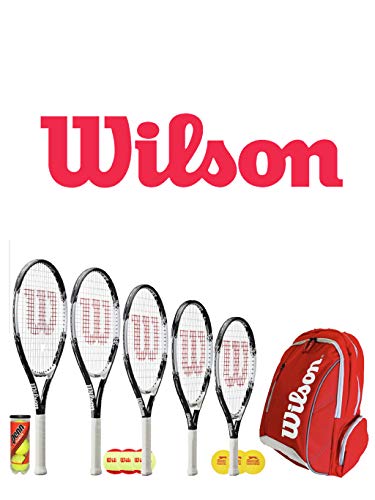 Wilson Federer Junior Tennis Racket + 3 Penn Balls & Wilson Rucksack (19
