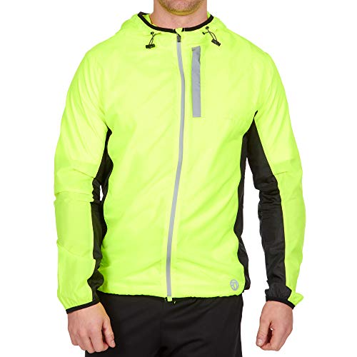 Red Tag Kagool Mens Quick Dry Pac Mac Lightweight Running Packable Jacket with Hood Bright Green XL