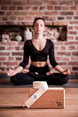 Yogibato Yoga Block Cork made in Portugal & E-Book with Exercises | Yoga Brick 2 pcs | Natural Cork Brick for Pilates, Fitness and Exercise - Yoga Block 100% Natural Cork