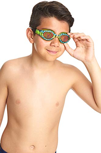 Zoggs Juniors Sea Demon Hologram Lenses Swim Goggles - Green/Blue, 6-14 Years