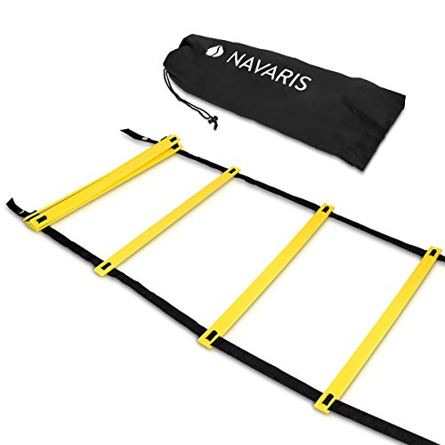 Navaris Speed Ladder 6m - Agility Ladder with 12 Adjustable Rungs - Indoor/Outdoor Equipment for Football and Fitness Training - For Kids or Adults