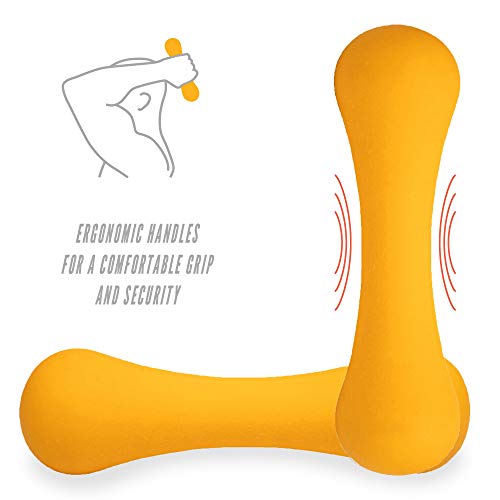 Phoenix Fitness RY928-2 Neoprene Dumbbell Weight for Home and Gym Fitness Exercise Workout Training for Arms and Hands, Pair, 2KG, Orange