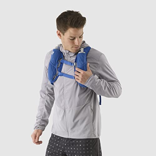 Salomon Agile 2 Set Unisex Running Vest with Flask Included, Essential capacity, Reflective detailing, Comfort in motion, Nebulas Blue