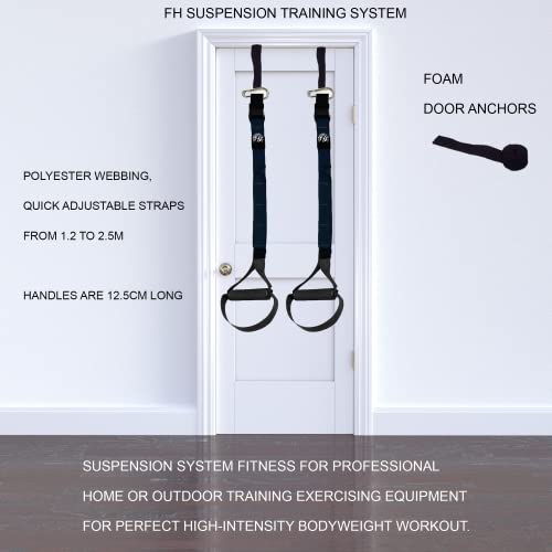 Fitness Health Bodyweight Training Straps With Door Anchor - Suspension Fitness Trainer Set For Home - Great For Strengthening Upper Body - Ideal For Both Indoor And Outdoor - Gym Store