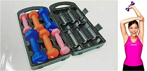 Quickplay 6kg Fitness Dumbells Hand Weights Set With Carry Case