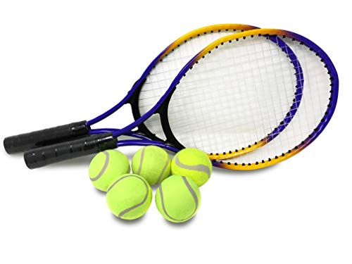 E-Deals Two Tennis Racket and Five Tennis Balls Set for children