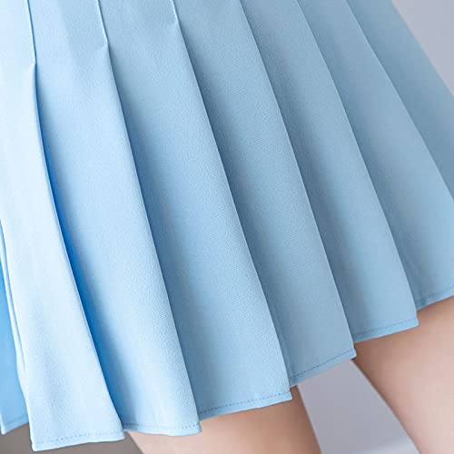 Girl Pleated Tennis Skirt High Waist Short Dress With Underpants Slim School Uniform Women Teen Cheerleader Badminton Skirts 428 (Color : Black, Size : S)