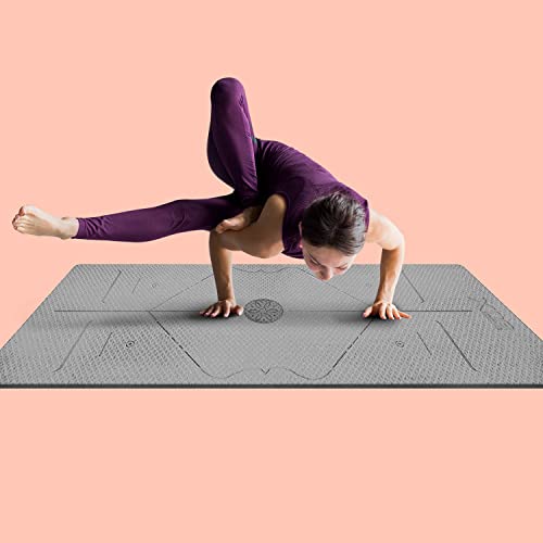 XN8 TPE Yoga Mat 6mm Thick Non Slip Eco Friendly Exercise Mat for Yoga Gym Pilates Workout Exercises Pilates Aerobic Planks with Carrying Strap 183cm X 63cm X 6cm