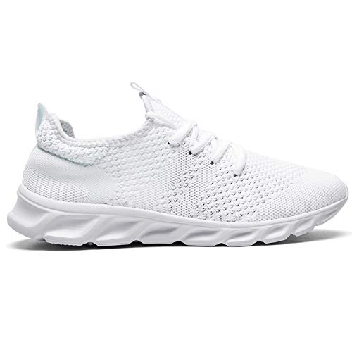 Mens Running Shoes Trainers Walking Tennis Sport Shoes Ligthweight Gym Fitness Jogging Casual Shoes Fashion Sneakers for Men White