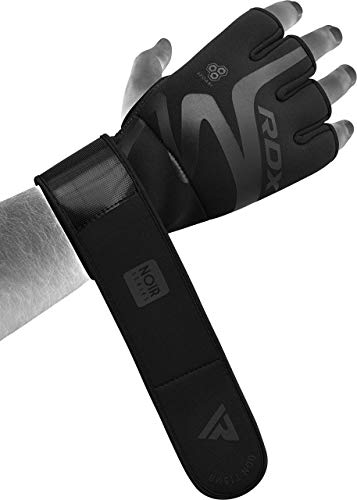 RDX Boxing Inner Gloves Hand Wraps, Hybrid Design for Gym Weight Lifting Workout, 50Cm Long Wrist Support, Gel Padded Neoprene Under Mitts, MMA Muay Thai Martial Arts Training, kickboxing Punching