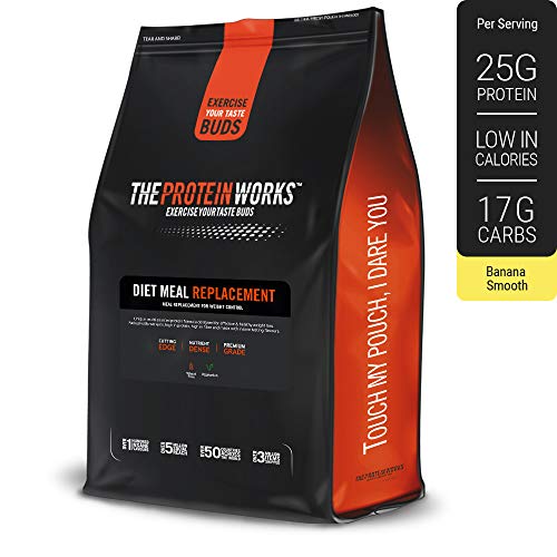 THE PROTEIN WORKS Diet Meal Replacement Shake | Nutrient Dense Complete Meal | Immunity Boosting Vitamins, Affortable | Healthy And Quick | Banana Smooth | 500 g