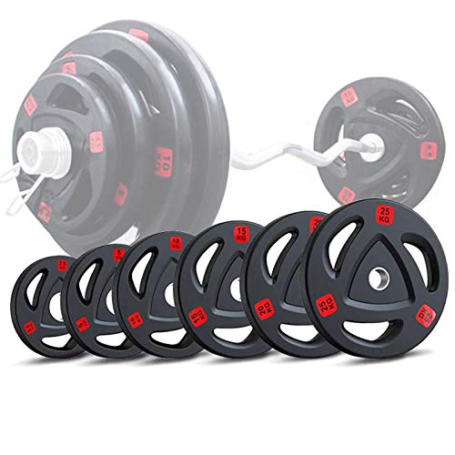 2 Inch Olympic Weight Plates,Portable Weight Lifting Plate 3 Hole 50mm Hole Diameter Barbell Weights Strength Training Equipment(2x5kg)