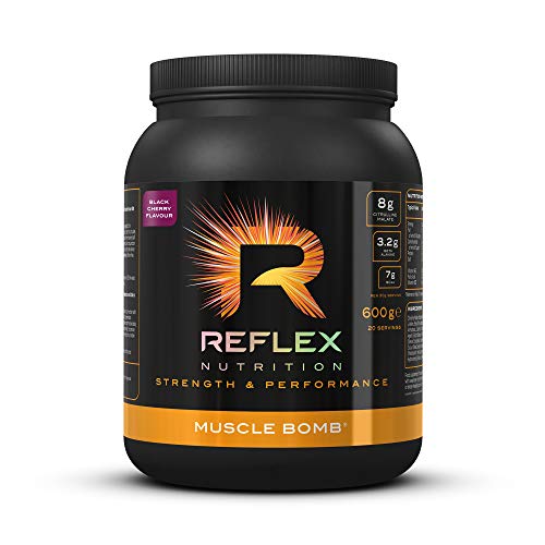 Reflex Nutrition Muscle Bomb Caffeine Ultimate PRE-Workout Powder 7g BCAA's 2g L-Carnitine 3.2g Beta-Alanine (600g) (Black Cherry)