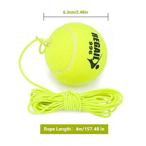 5 Pcs Tennis Balls with Rope, Luckits Practice Tennis Ball for Tennis Self-Study Durable Replacement Balls Elastic String Tennis Trainer Training Ball Tool for Adults Kids Beginner Indoor Outdoor
