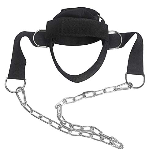 Adjustable Head Harness Dipping Neck Builder Belt with D-Hook Attachment Strap Weight Lifting Steel Chain for Strength Training, Gym, Fitness, Boxing, MMA, Weightlifting, Workout