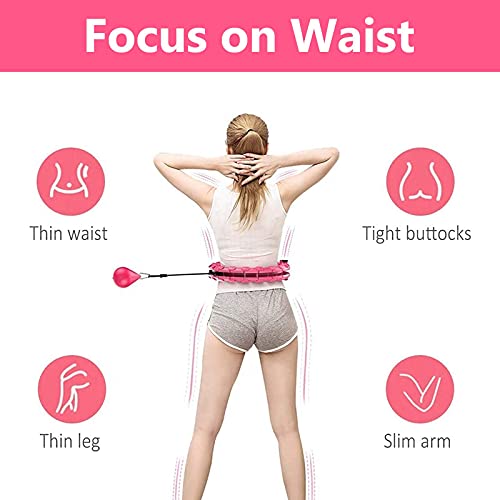 MIANBAO Smart Hula Hoop Weight Loss and Fitness, 24 Detachable and Adjustable Size for exercise,Weighted Exercise Circle with Auto Rotating Balls