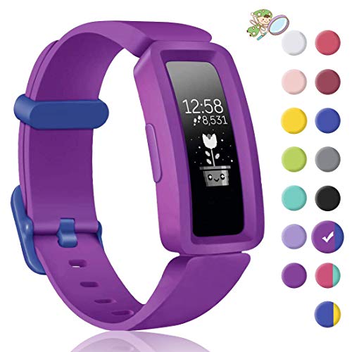 Aveegel Compatible with Fitbit Ace 2 Strap for Kids 6+, Soft Silicone Waterproof Bracelet Accessories, Sport Bands Colorful Wristbands for Fitbit Inspire HR & Ace 2 Boys Girls