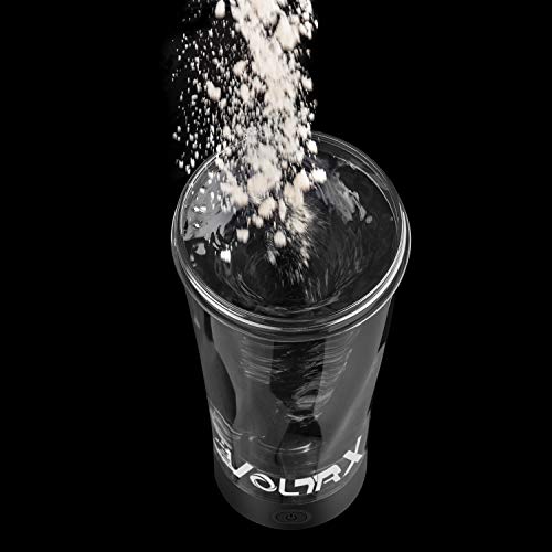 VOLTRX Premium Electric Protein Shaker Bottle, Made with Tritan - BPA Free - 600ml Vortex Portable Mixer Cup, USB C Rechargeable Shaker Cups for Protein Shakes (Black)