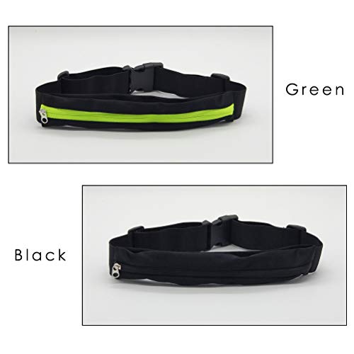 2 Pack Running Belt, Adjustable Big Pocket Running Bag Elastic Strap Waist Pack with 2 Expandable Pockets Fits Mobile Phone Key Clip for Exercise,Hiking,Cycling& Walking