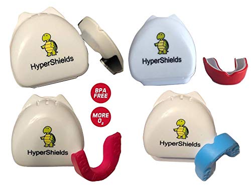HyperShields Pro Mouth Guard - Gum Shield - Mouth Guards - for boxing, MMA, rugby, hockey, judo, martial arts and all contact sports -With Case Custom Fit Moldable Sports MouthGuards (Blue Youth)