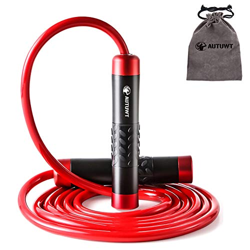 AUTUWT Weighted Skipping Rope 1LB,Heavy Jump Rope 3 Meter Adjustable Length Bearing Tangle-Free Skipping Ropes For Adult Fitness,CrossFit, Boxing, MMA, Fitness Workout, Cardio Exercise