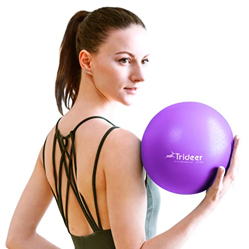 Trideer Soft Pilates Ball, Small Exercise Ball, 23/25cm Mini Gym Ball, Pilates, Yoga, Core Training and Physical Therapy, Improves Balance (Office & Home & Gym) (Purple, 23cm)