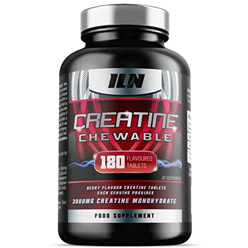 Chewable Creatine Tablets (Berry Flavour) - 3000mg Chewable Creatine Monohydrate Tablets - Creatine Chews - 180 Tablets