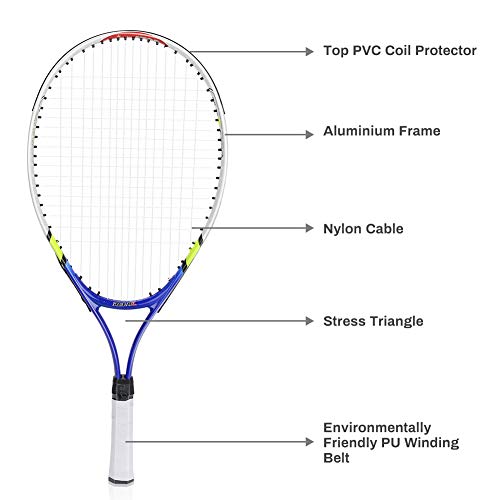 Achort Tennis Racket for Boys Girls 23 inch Childrens Tennis Racket with Portable Carry Case Junior Radical Tennis Racquet Set for Kids