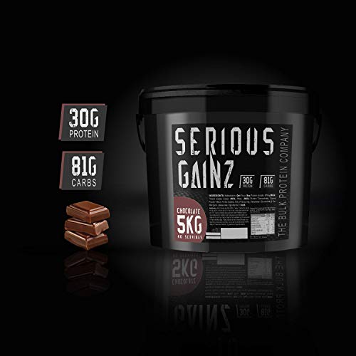 The Bulk Protein Company - SERIOUS GAINZ Whey Protein Powder 5kg - Weight Gain, Mass Gainer - 30g Protein Powders - Chocolate